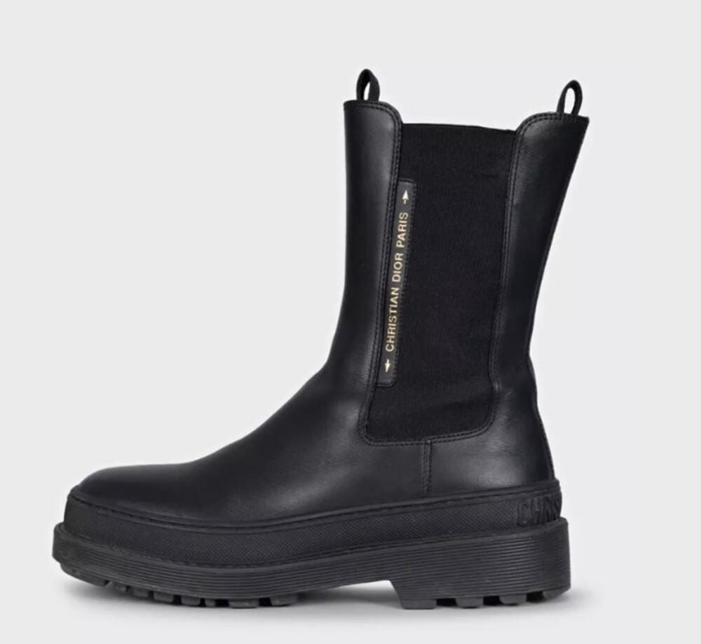 Christian Dior Black Leather Chelsea Boots EU 38.5